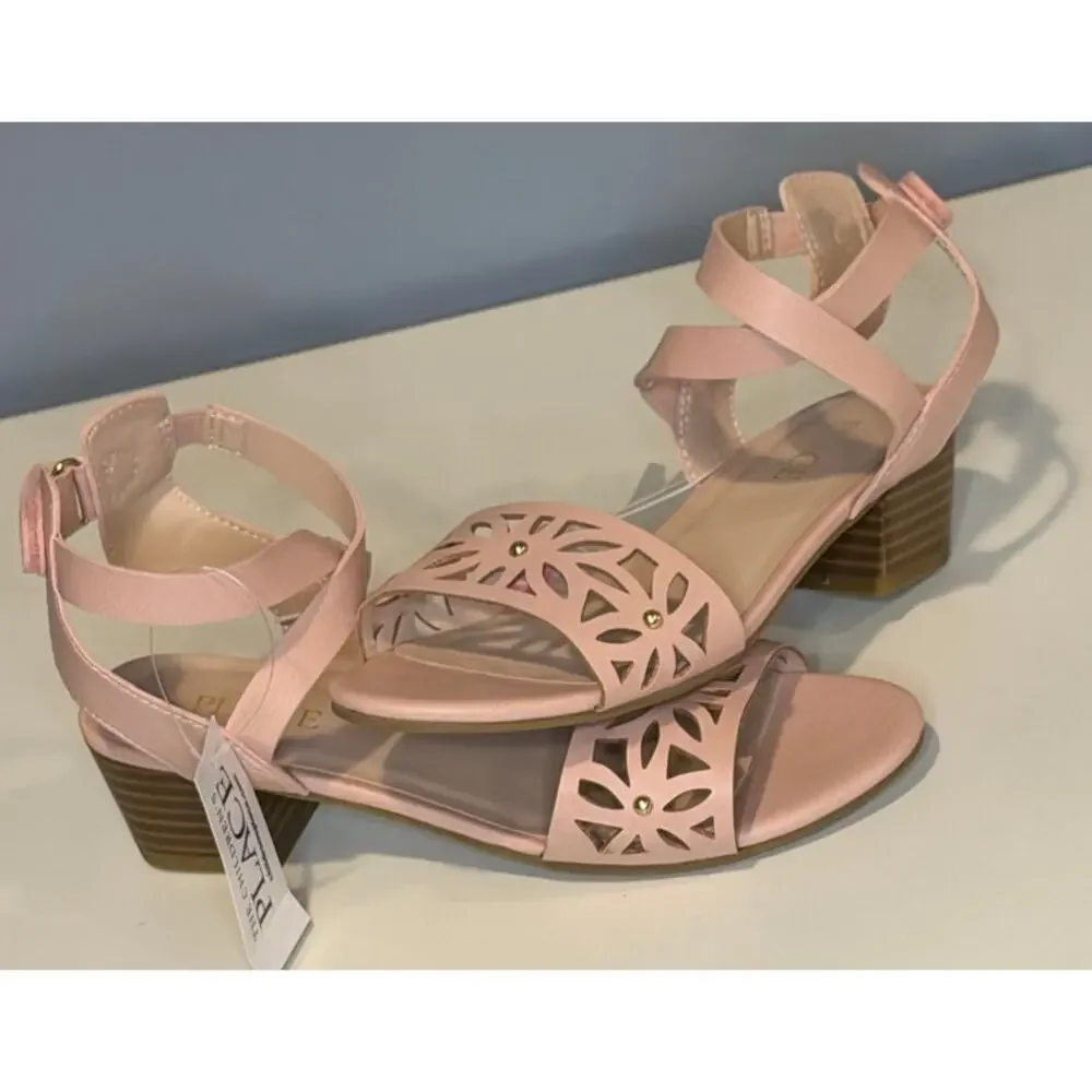 NWT The Children's Place Girls Perforated Gladiator Heel Sandals